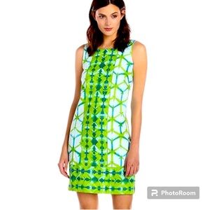 Just Taylor Shift Sheath Dress Kelly Green Blue Teal Women’s Size 8 sundress